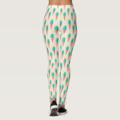 Blauw IJskonenpatroon, lichtgeel Leggings (Achterkant)