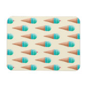 Blauw IJskonenpatroon, lichtgeel Magneet (Horizontaal)