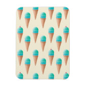 Blauw IJskonenpatroon, lichtgeel Magneet (Verticaal)