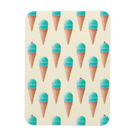 Blauw IJskonenpatroon, lichtgeel Magneet