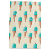 Blauw IJskonenpatroon, lichtgeel Medium Cadeauzakje (Achterkant)