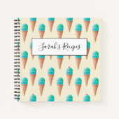 Blauw IJskonenpatroon, lichtgeel Notitieboek (Voorkant)