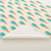 Blauw IJskonenpatroon, lichtgeel Sherpa Deken (3/4)