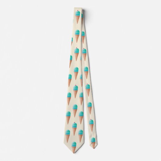 Blauw IJskonenpatroon, lichtgeel Stropdas (Voorkant)