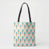 Blauw IJskonenpatroon, lichtgeel Tote Bag (Voorkant)