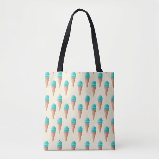 Blauw IJskonenpatroon, lichtgeel Tote Bag (Voorkant)