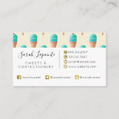 Blauw IJskonenpatroon, lichtgeel Visitekaartje (Achterkant)