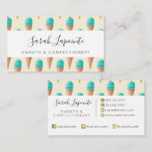 Blauw IJskonenpatroon, lichtgeel Visitekaartje (Voorkant / Achterkant)