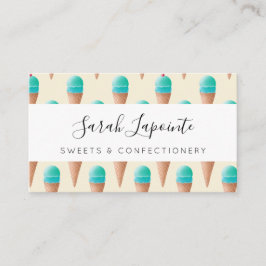 Blauw IJskonenpatroon, lichtgeel Visitekaartje