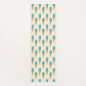 Blauw IJskonenpatroon, lichtgeel Yogamat (Voorkant)