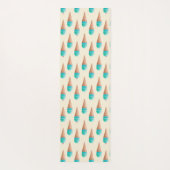 Blauw IJskonenpatroon, lichtgeel Yogamat (Achterkant)