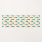 Blauw IJskonenpatroon, lichtgeel Yogamat (Voorkant (horizontaal))