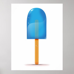 Blauw Ijslolly Poster