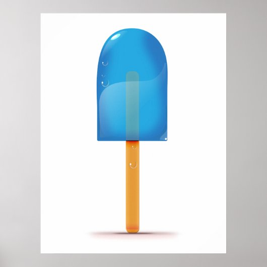 Blauw Ijslolly Poster (Voorkant)