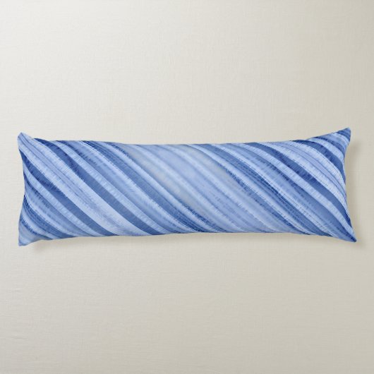 Blauw ijzig Bord gestreept Lichaamskussen (Achterkant)