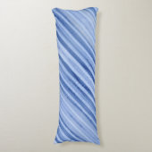 Blauw ijzig Bord gestreept Lichaamskussen (Voorkant Verticaal)