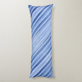Blauw ijzig Bord gestreept Lichaamskussen (Achterkant (Verticaal))