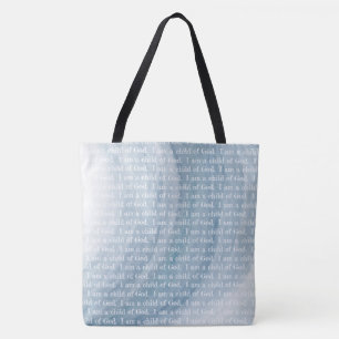 Blauw Ik ben een kind van Waterverf Tote Bag