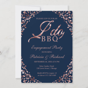 Blauw Ik doe BBQ-uitnodiging voor verlovingsfeest Aankondiging