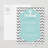 Blauw Ik heb Briefkaarten voor adreswijziging verp (Voorkant / Achterkant)