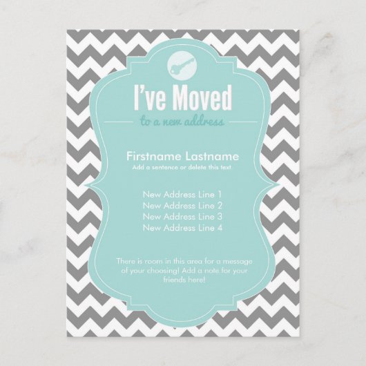 Blauw Ik heb Briefkaarten voor adreswijziging verp (Voorkant)