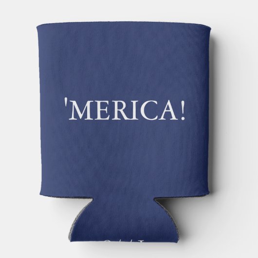 Blauw "Ik hou van GOP - 'Merica! Blikjeskoeler (Achterkant)