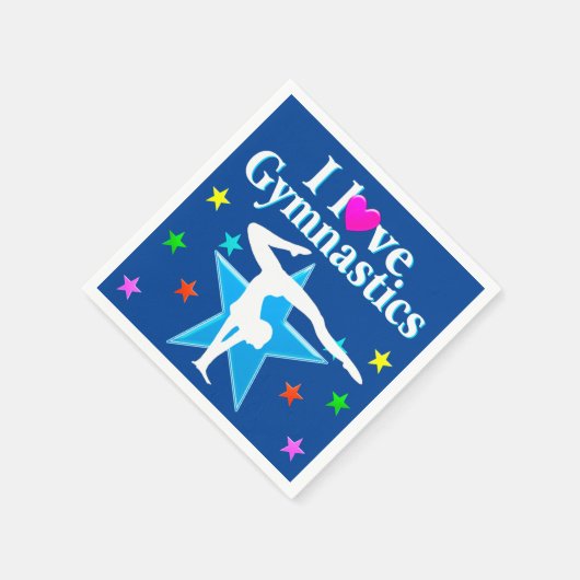 BLAUW IK HOU VAN GYMNASTIEKFEESTSERVETTEN SERVETTEN (Hoek)