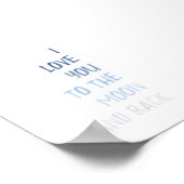 Blauw ik hou van jou naar de maan en terug afdruk poster (Hoek)