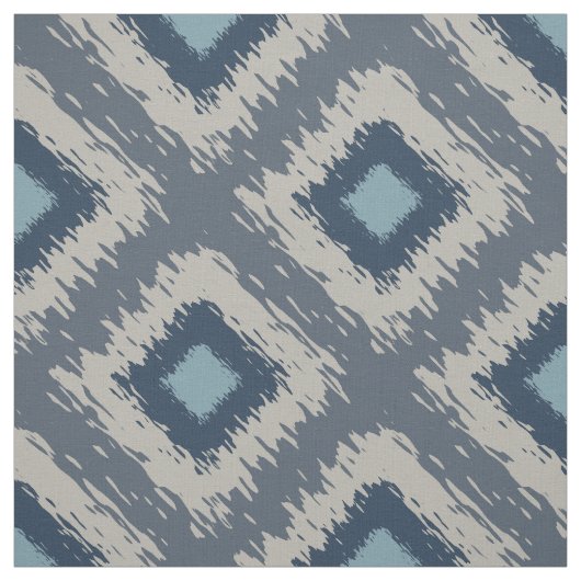 Blauw Ikat Pattern Diamond Tribal Editable Stof (Swatch)