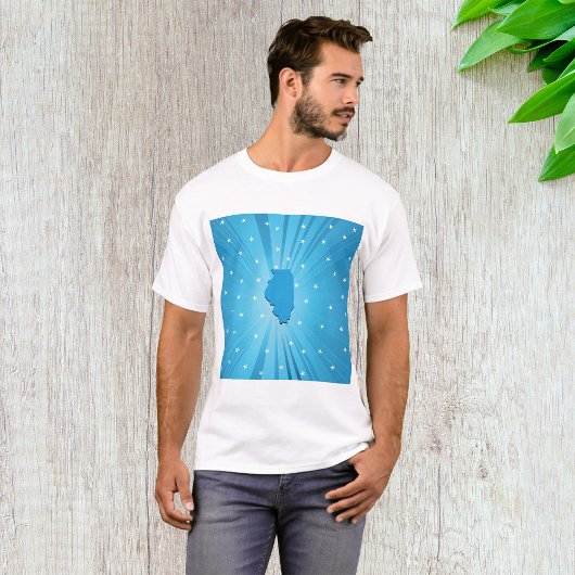 Blauw Illinois Mannen T-shirt