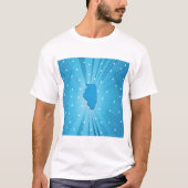 Blauw Illinois Mannen T-shirt (Voorkant)