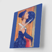 Blauw in de jaren vijftig vierkante klok (Hoek)