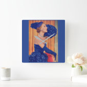 Blauw in de jaren vijftig vierkante klok (Huis)