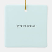 Blauw in liefdevolle herinnering begrafenismonumen keramisch ornament (Achterkant)