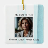 Blauw in liefdevolle herinnering begrafenismonumen keramisch ornament (Voorkant)