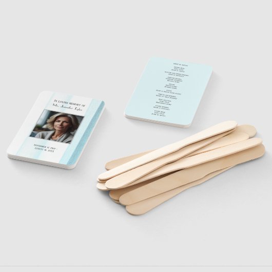 Blauw in liefdevolle herinnering Elegant begrafeni Handwaaier (Niet-gemonteerd)