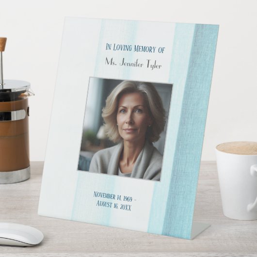 Blauw in liefdevolle herinnering Elegant begrafeni Reclamebord Met Voetstuk (Insitu)