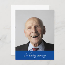 Blauw in liefdevolle herinnering overleden aankond kaart