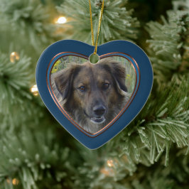 Blauw in mijn Sjabloon Pet Memorial Keramisch Ornament