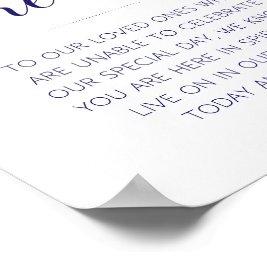 Blauw in ons hart voor altijd Trouwherdenking Poster (Hoek)