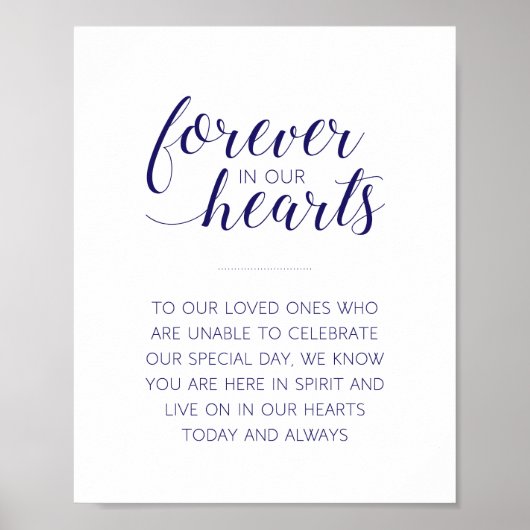 Blauw in ons hart voor altijd Trouwherdenking Poster (Voorkant)