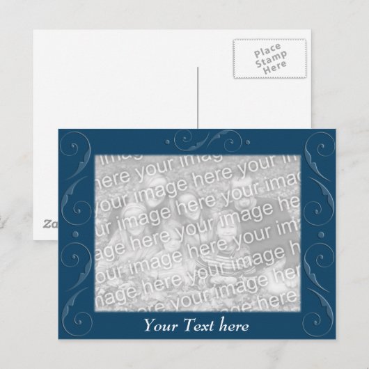 Blauw in reliëf briefkaart (Voorkant / Achterkant)