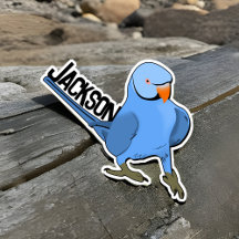 Blauw Indianenhals Parrot Vogel Naam Cute Fun