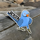 Blauw Indianenhals Parrot Vogel Naam Cute Fun Sticker