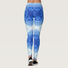 Blauw-Indiase design leggings yoga pant