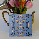 Blauw Indigo Sinaasappel Boheems Etnisch Mozaïekpa Tegeltje<br><div class="desc">Deze prachtige decoratieve keramische tegel toont een levendig en opvallend ontwerp,  waarbij geometrische vormen naadloos worden gemengd in betoverende tinten blauw en sinaasappel. Met zijn harmonieuze combinatie van kleuren en patronen voegt deze tegel een vleugje artistiek en allure toe aan elke ruimte.</div>