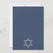 BLAUW INDIGO WATERVERF STIPPEN BBT BAR MITZVAH INV BEDANKKAART (Achterkant)
