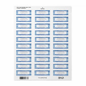 BLAUW INDIGO WATERVERF STRIPEN ADRES ETIKET (Full Sheet)
