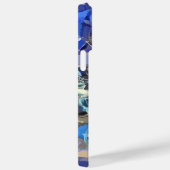 Blauw indigo wit grijs abstract geometrische strep Case-Mate iPhone case (Achterkant / Rechts)