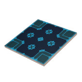 Blauw & indigopatroon in mozaïeksierstijl tegeltje (Zijkant)